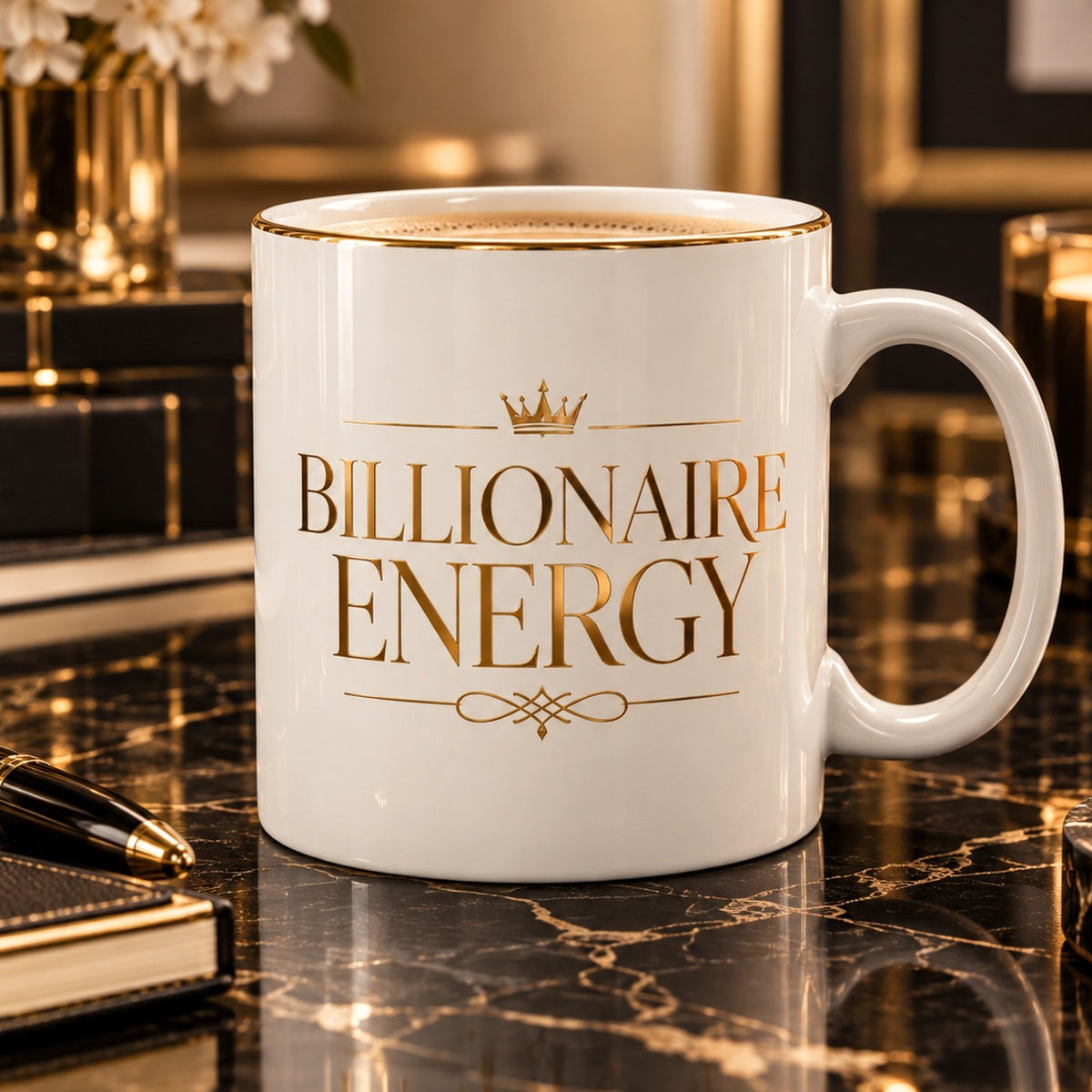 Billionaire Energy mug — premium luxury alternate view