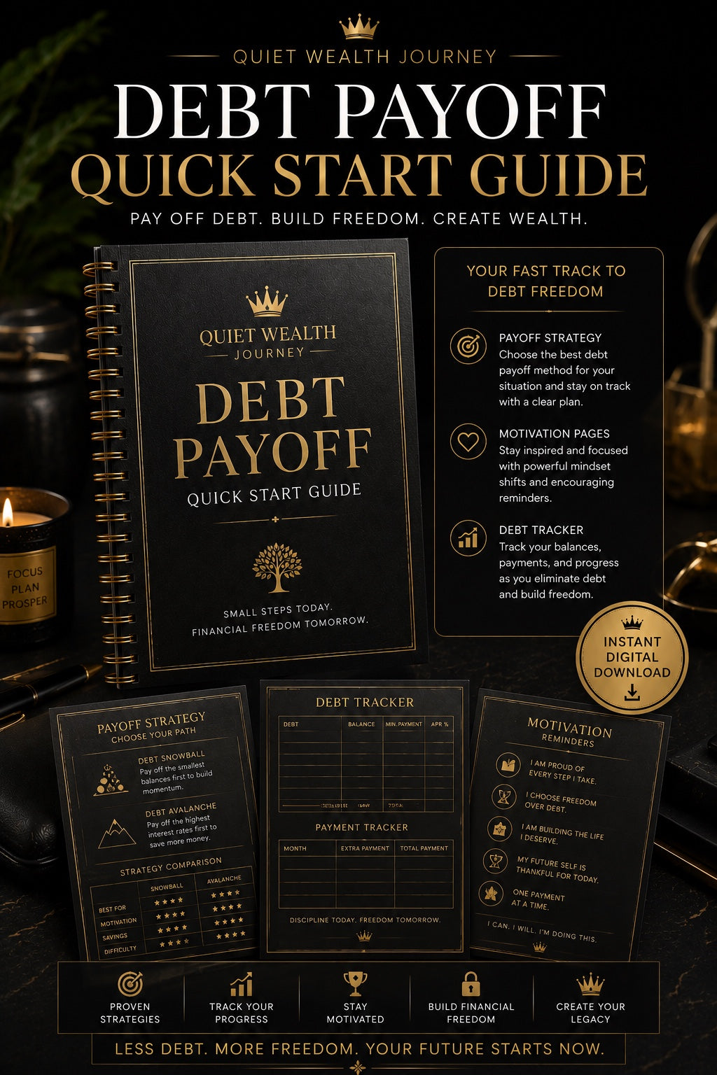 Debt Payoff Quick Start Guide premium digital download mockup