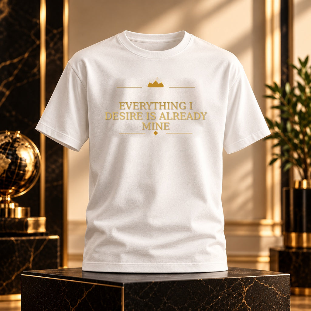 EVERYTHING I DESIRE IS ALREADY MINE tee — premium luxury hero