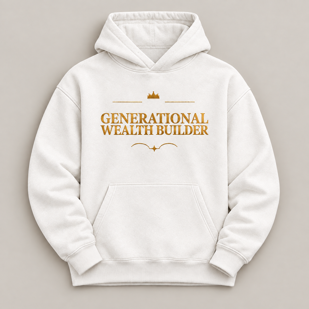 Generational Wealth Builder affirmation hoodie – flat lay view