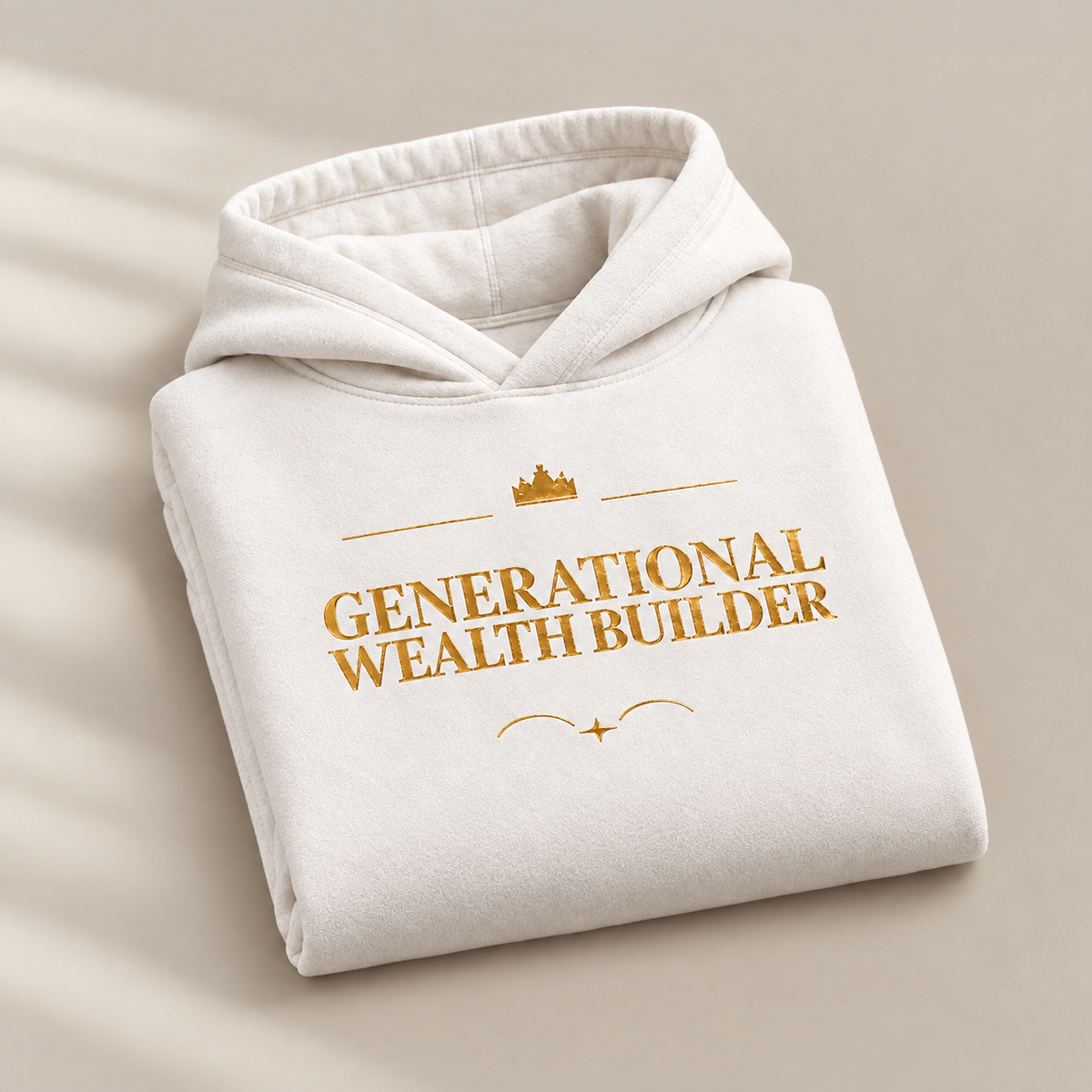 Generational Wealth Builder affirmation hoodie – folded view