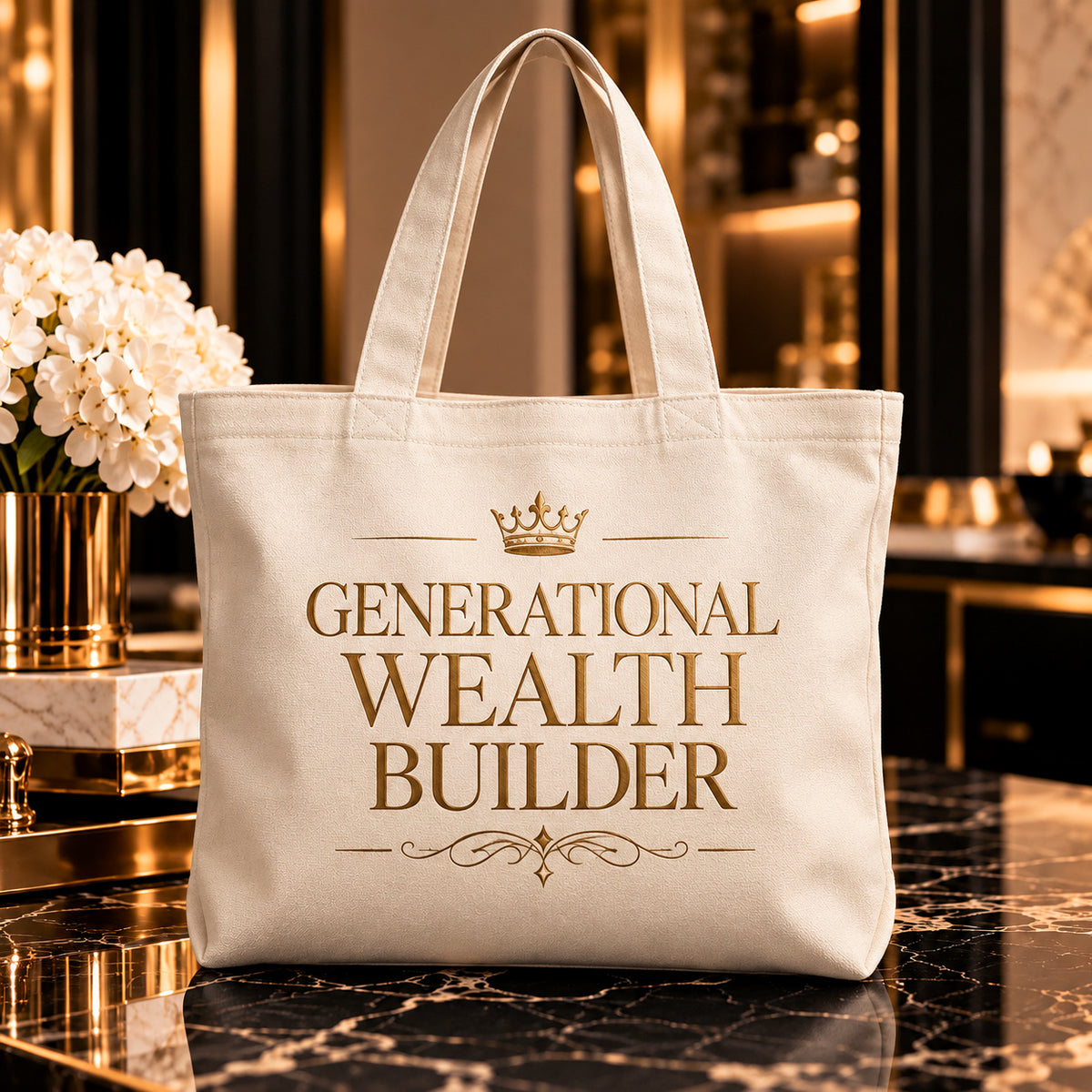 GENERATIONAL WEALTH BUILDER tote — premium luxury hero