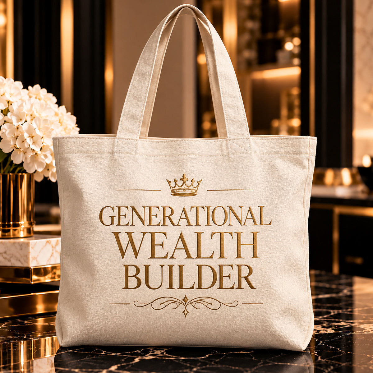 GENERATIONAL WEALTH BUILDER tote — premium luxury lifestyle