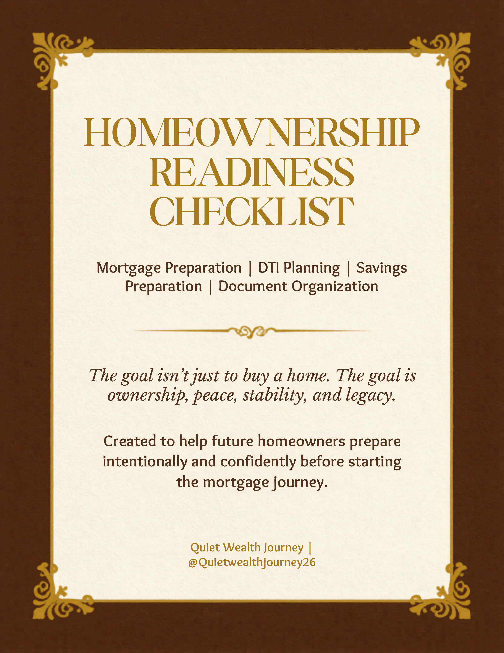 Homeownership Readiness Checklist exact ebook cover
