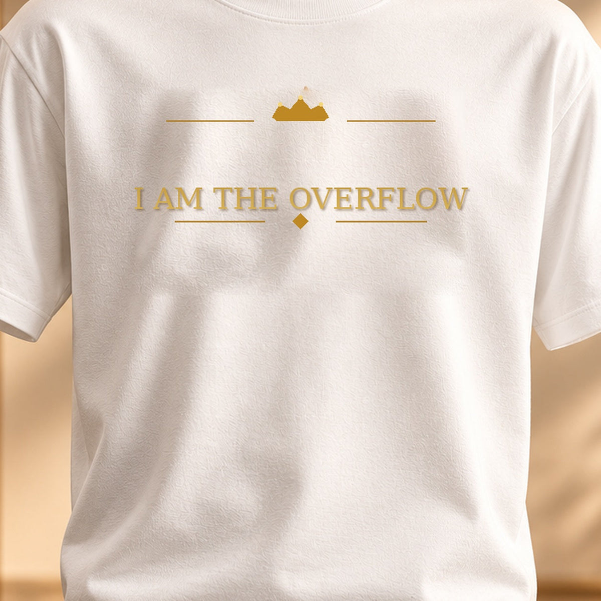I AM THE OVERFLOW tee — premium luxury design detail