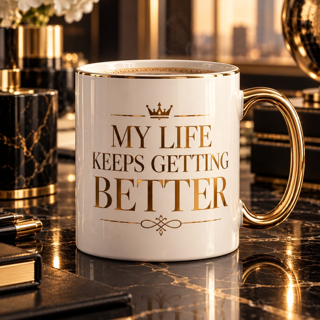 My Life Keeps Getting Better mug — premium luxury alternate view