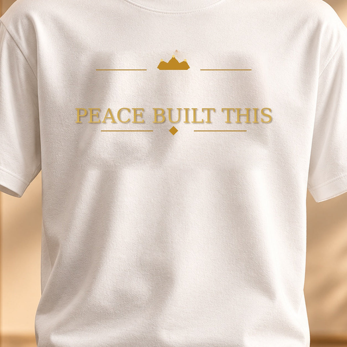 PEACE BUILT THIS tee — premium luxury design detail