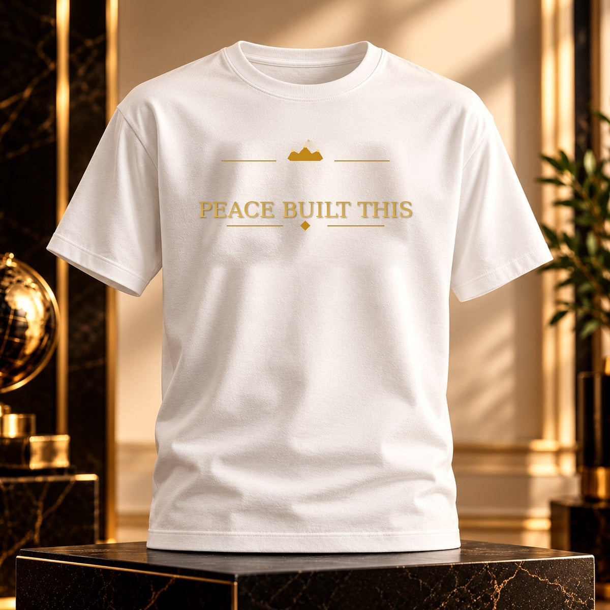 PEACE BUILT THIS tee — premium luxury lifestyle