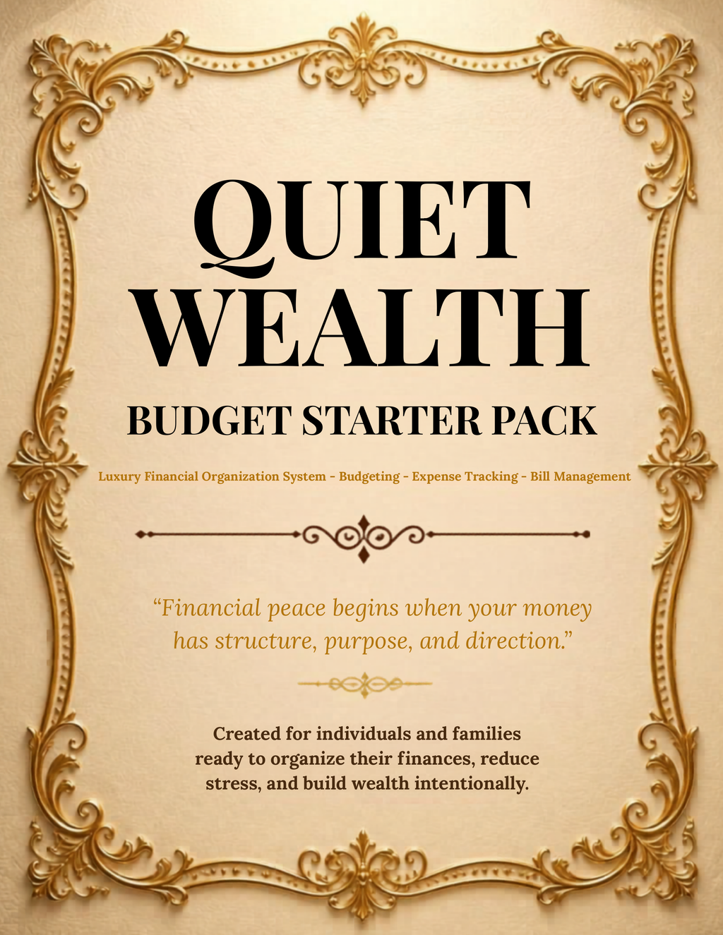 Quiet Wealth Budget Starter Pack exact ebook cover