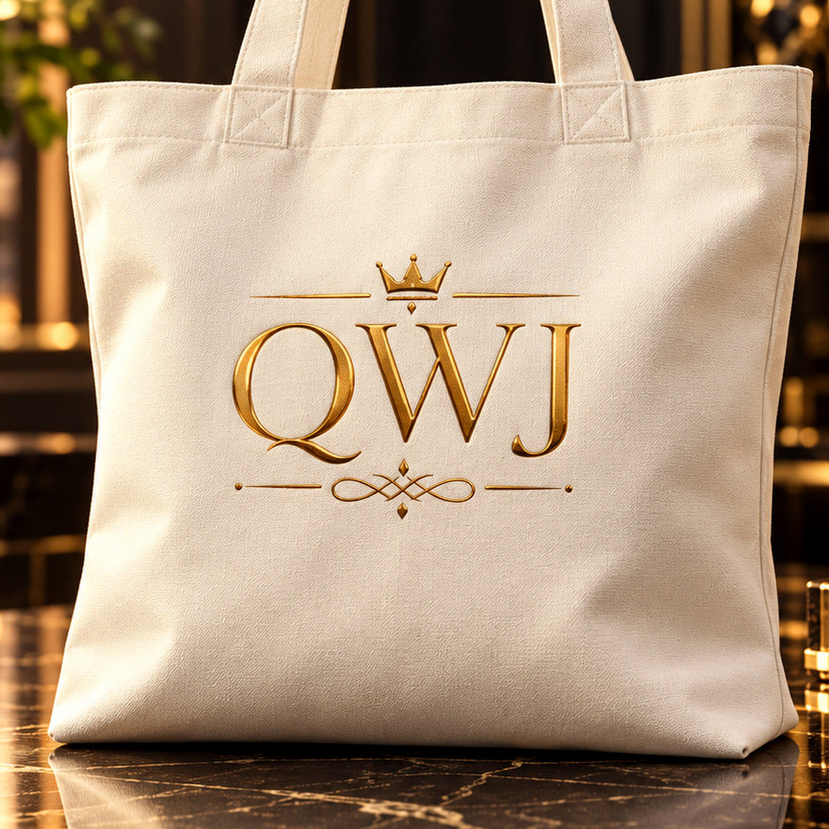 QWJ GOLD MONOGRAM tote — premium luxury detail