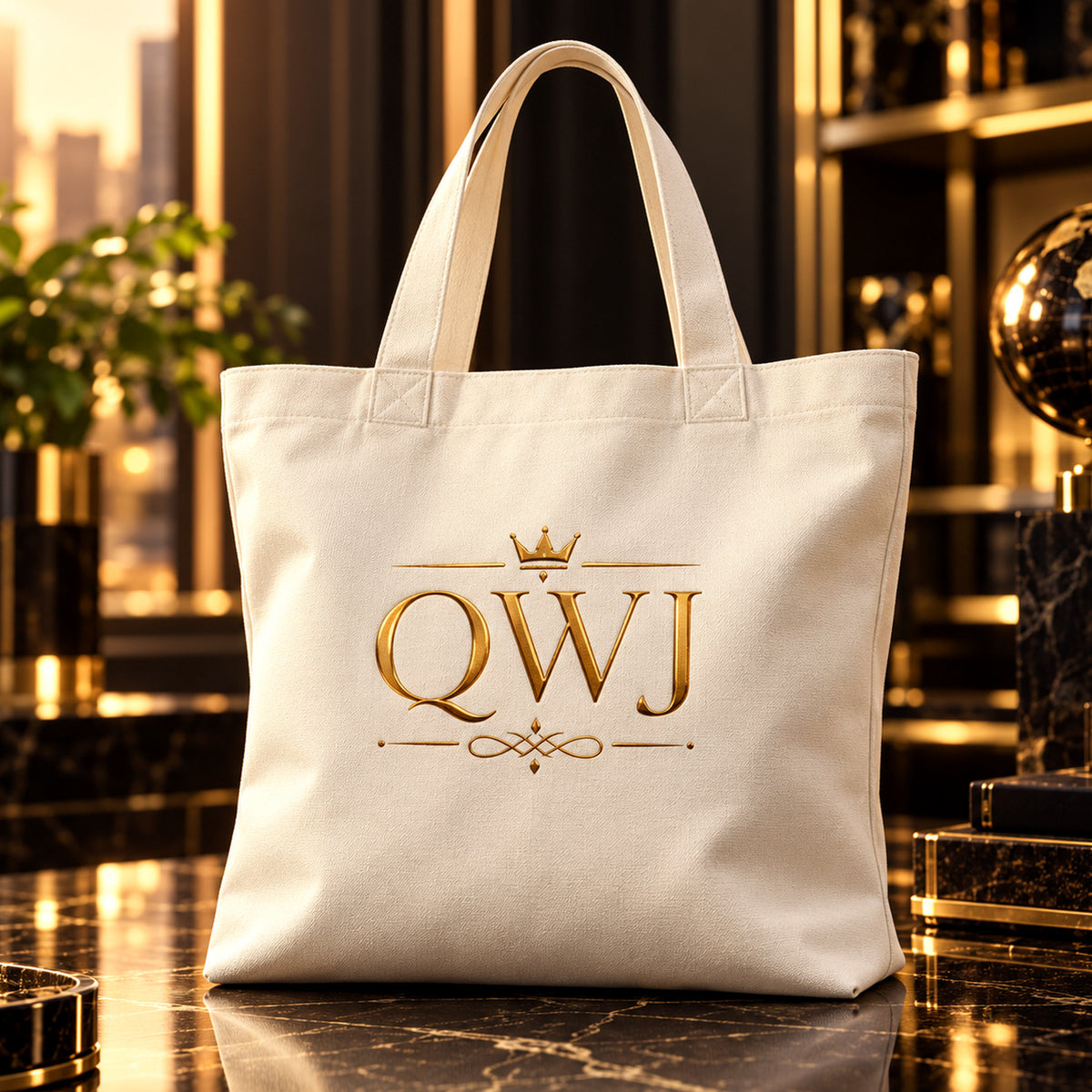 QWJ GOLD MONOGRAM tote — premium luxury lifestyle