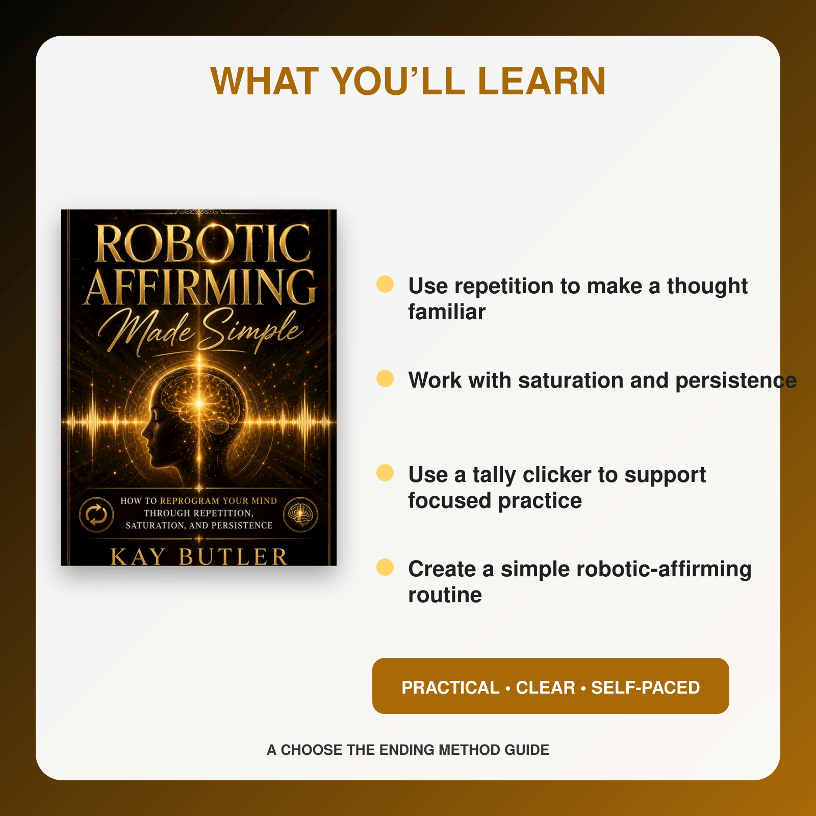 Robotic Affirming Made Simple by Kay Butler - what you will learn