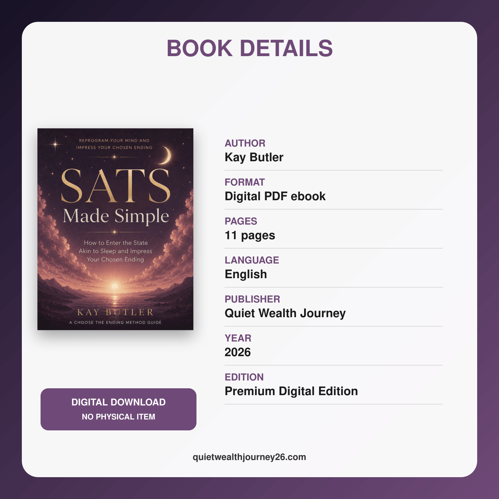 SATS Made Simple by Kay Butler - book details