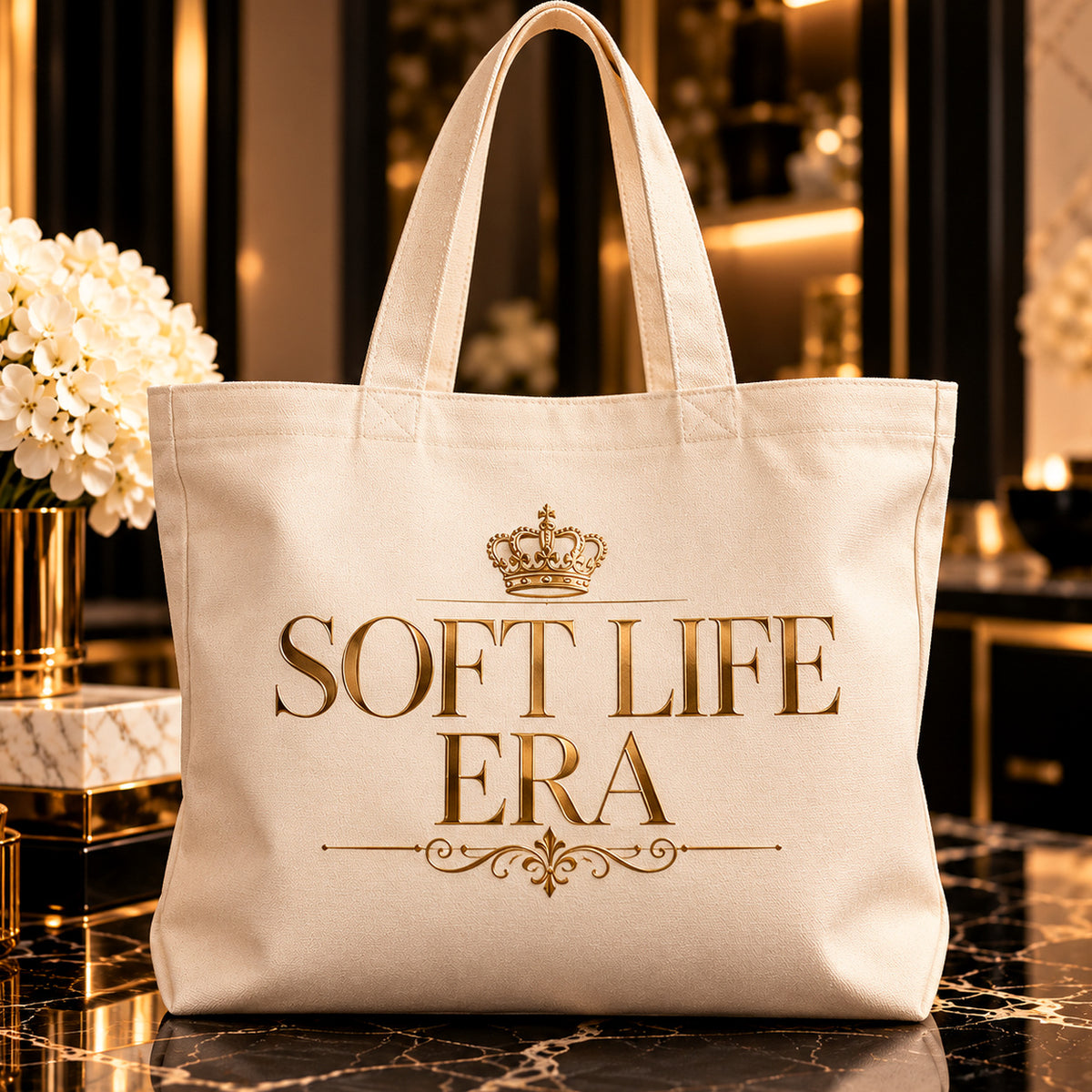 SOFT LIFE ERA tote — premium luxury lifestyle
